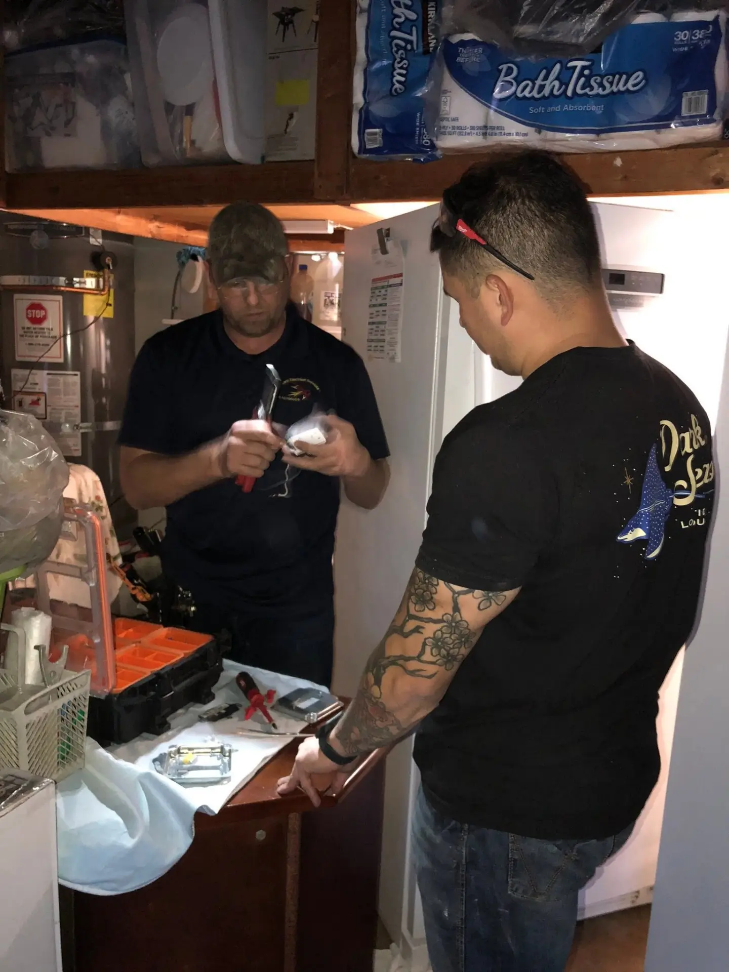 Lioness Contractors crew completing plumbing and electrical work